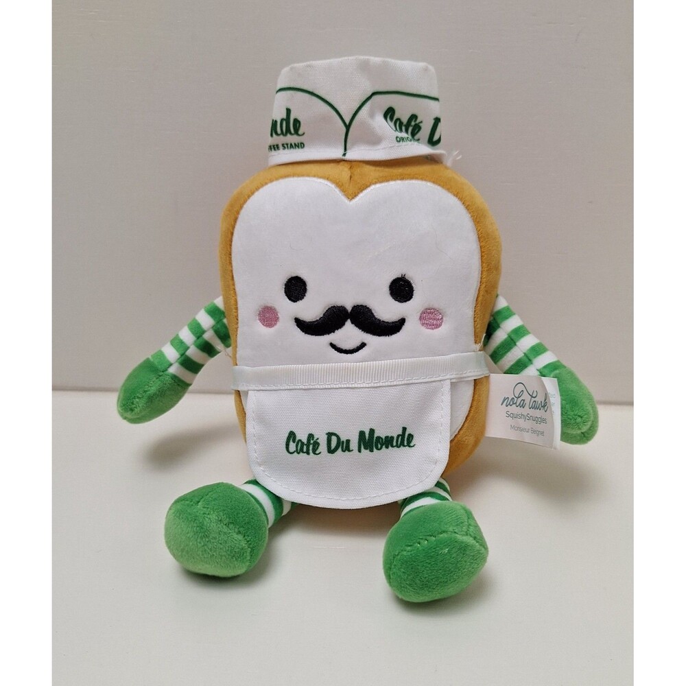 Cafe Du Monde NOLA Tawk Monsieur Beignet Plush 8" Toy w/Hat, Apron-New Orleans
